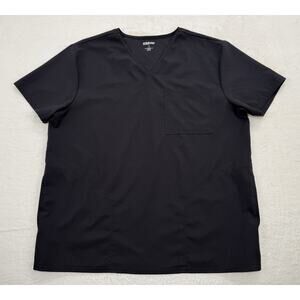 Scrubstar Men’s Scrubs Medical Short Sleeve Workwear Black Scrub Top Size Large